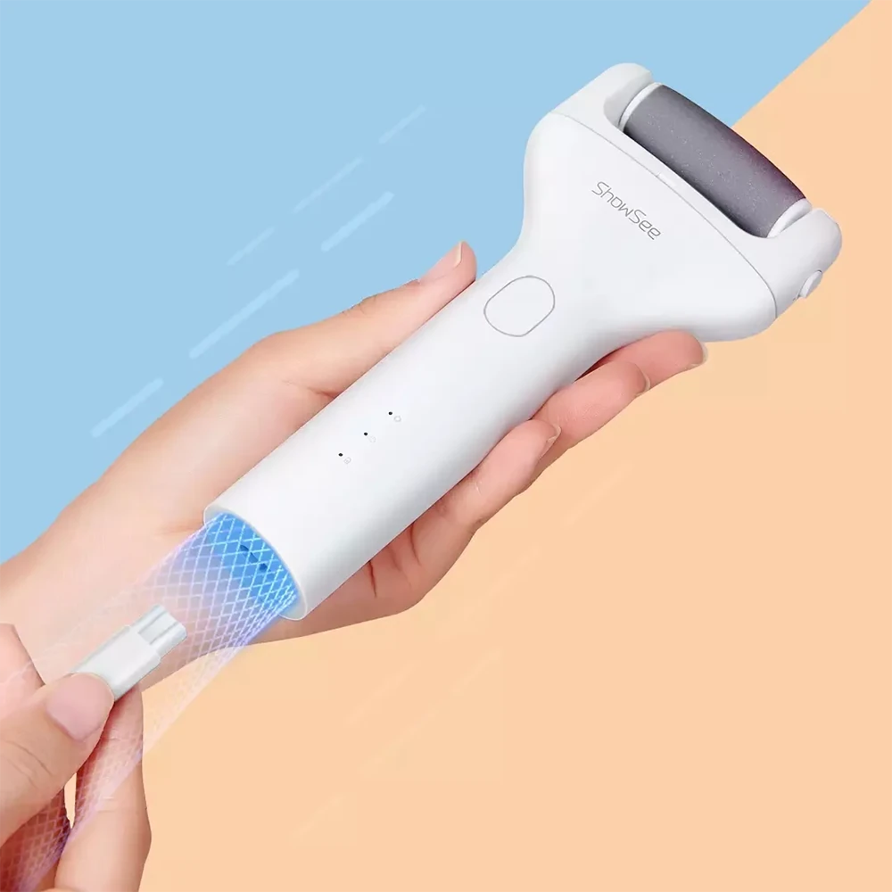 (image for) Showsee B1-W Electric Pedicure Device Foot Care Grinding Skin Hard Breakage Remover Foot File Grinder Dead Skin Callus Remover Pedicure Tools